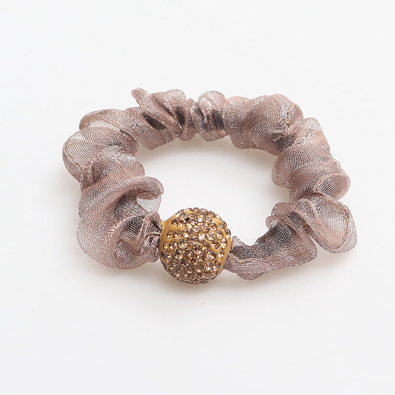 Wholesale Organza High Elastic Leopard Print Hair Tie